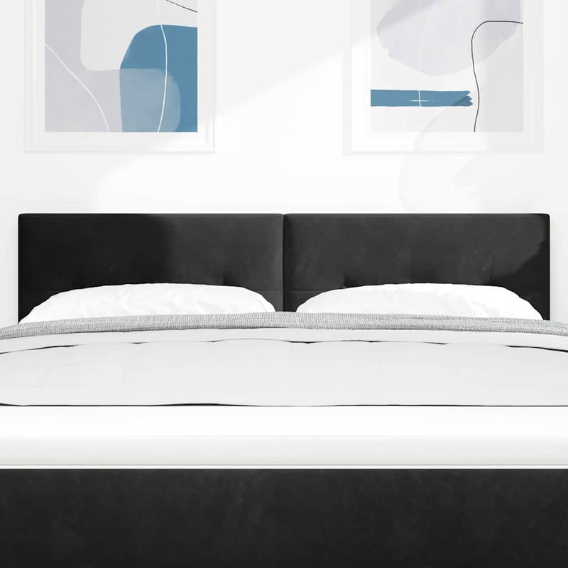 Tăblie LED cu benzi LED Manual Negru 144 cm Catifea