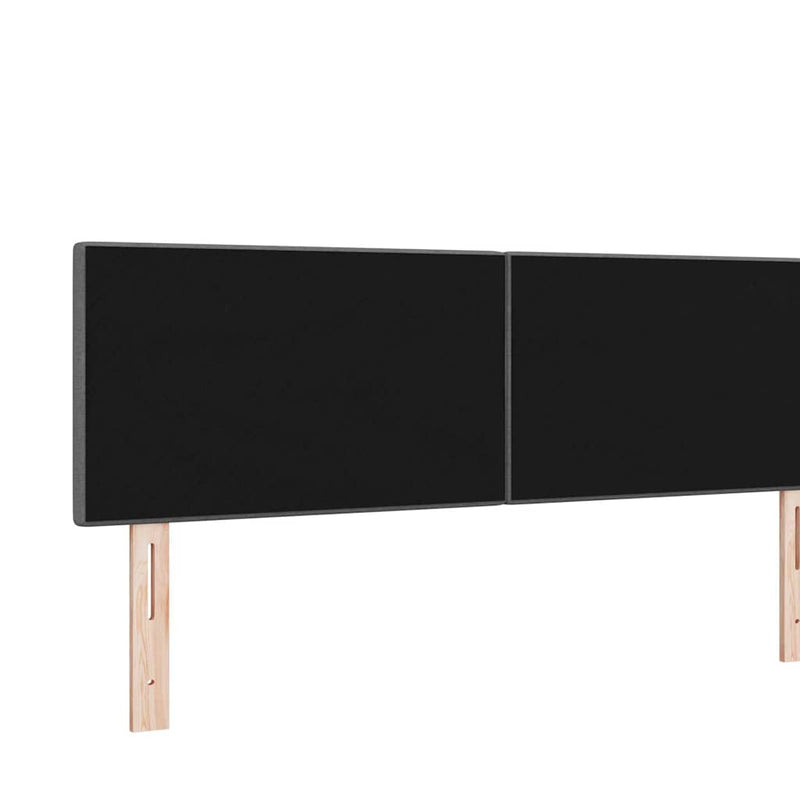 Tăblie LED cu benzi LED cu headboard Gri închis 160 cm țesătură