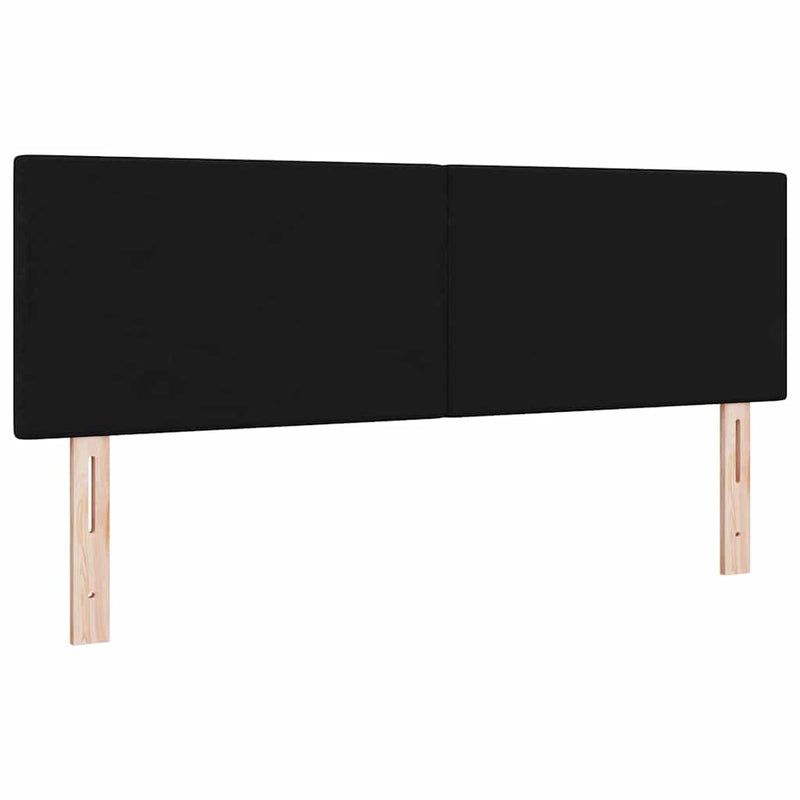 Tăblie LED cu benzi LED cu headboard Negru 160 cm țesătură