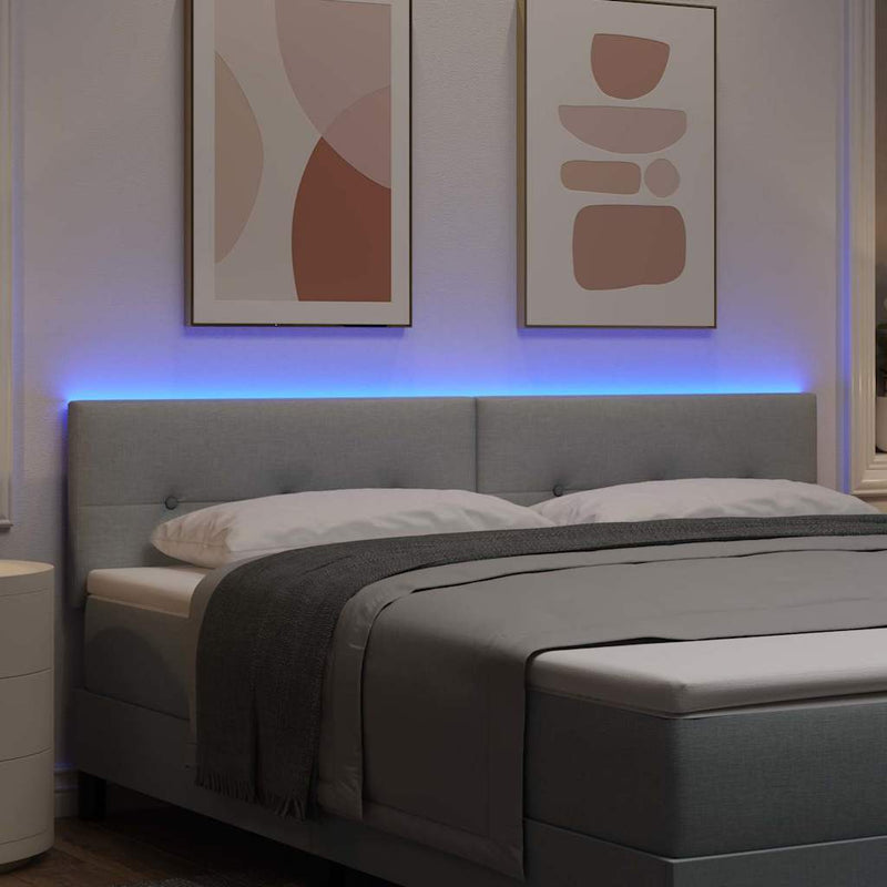Tăblie LED cu benzi LED Manual Gri deschis 180 cm țesătură