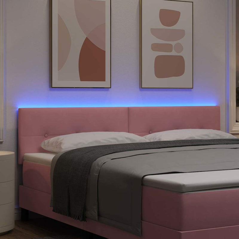 Tăblie LED cu benzi LED Manual Roz 180 cm Catifea
