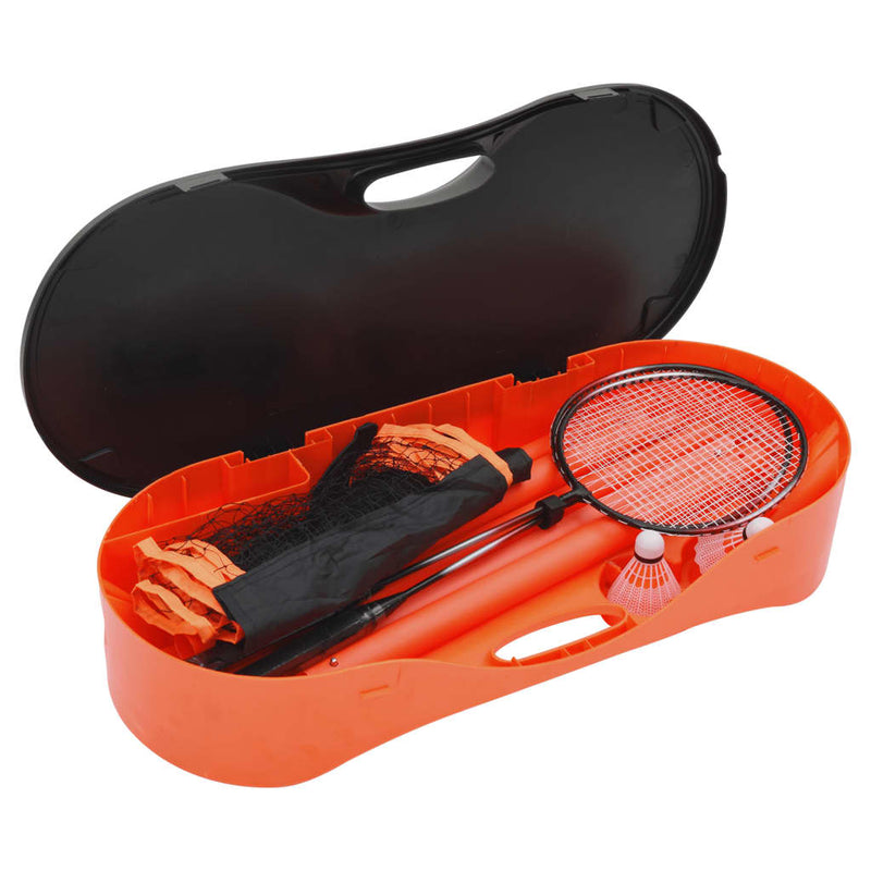 Set badminton 2 rachete/plasă/cutie de depozitare 292x30x152 cm