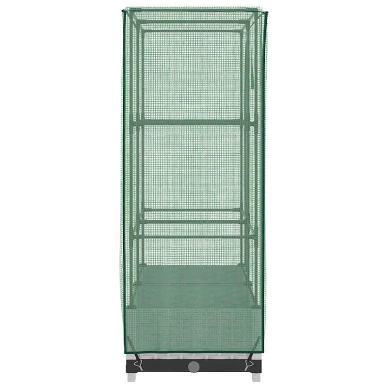 Strat înălțat cu husă de seră, aspect ratan, 80x40x123 cm