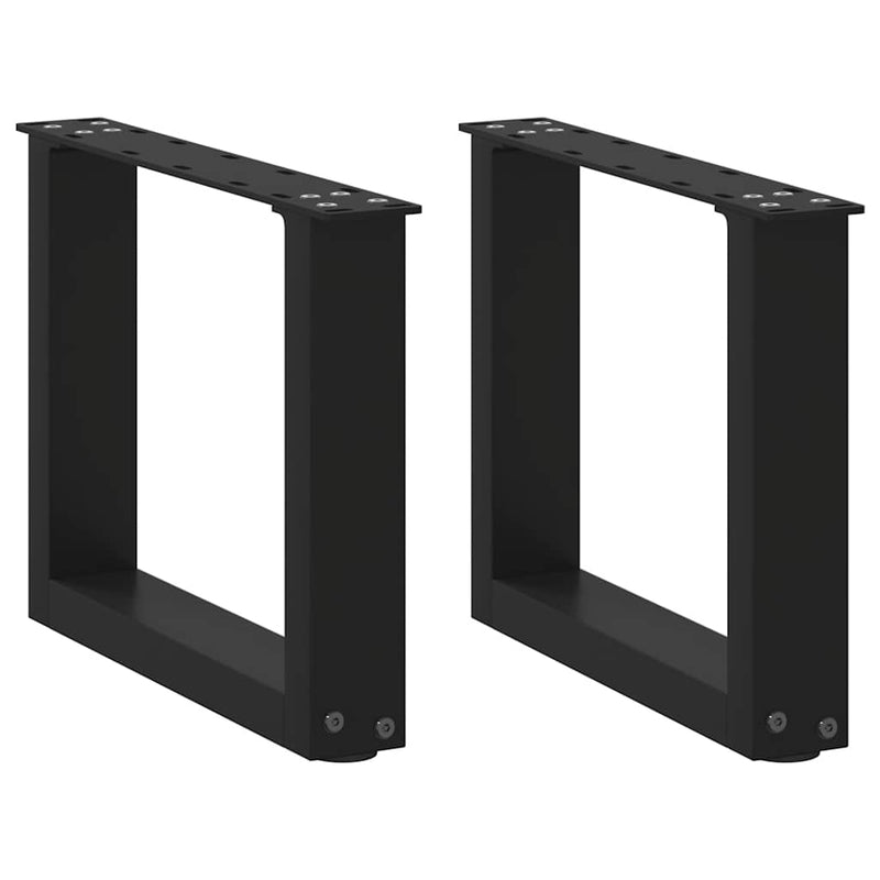 Picioare pentru măsuță de cafea în formă de U, 2 buc., negru, 30x(30-31) cm, oțel
