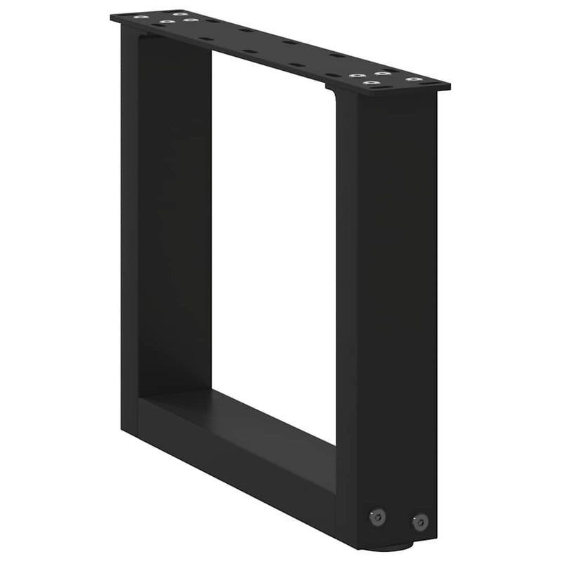 Picioare pentru măsuță de cafea în formă de U, 2 buc., negru, 30x(30-31) cm, oțel