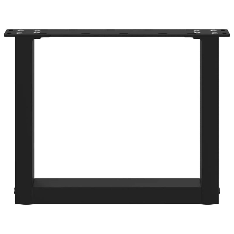 Picioare pentru măsuță de cafea în formă de U, 2 buc., negru, 30x(30-31) cm, oțel