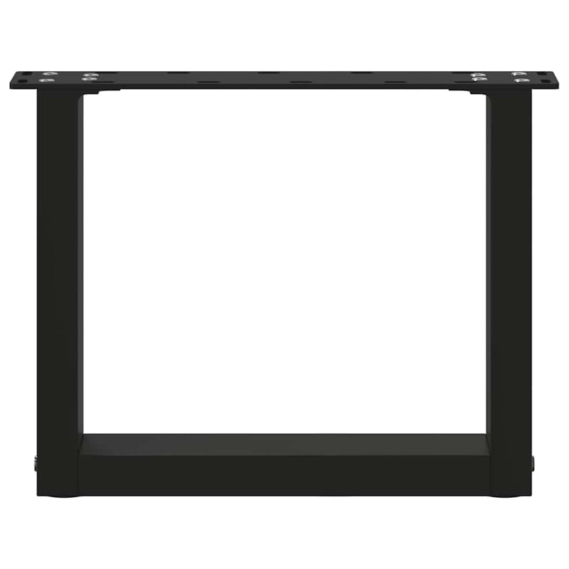 Picioare pentru măsuță de cafea în formă de U, 2 buc., negru, 40x(30-31) cm, oțel