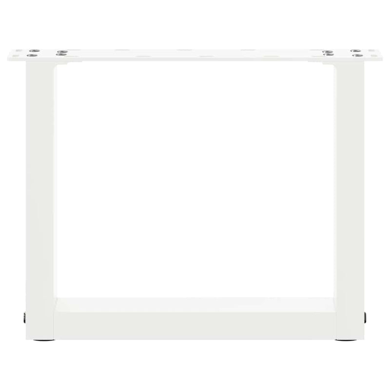 Picioare pentru măsuță de cafea în formă de U, 2 buc., alb, 40x(30-31) cm, oțel