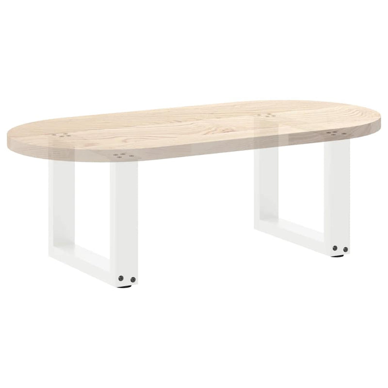 Picioare pentru măsuță de cafea în formă de U, 2 buc., alb, 40x(30-31) cm, oțel