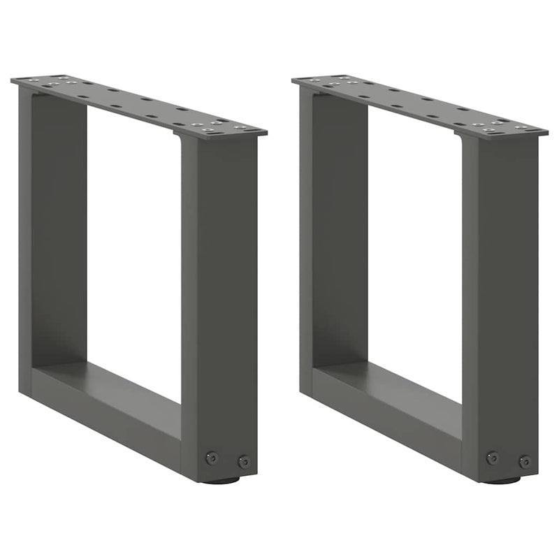 Picioare pentru măsuță de cafea în formă de U, 2 buc., antracit, 40x(30-31) cm, oțel