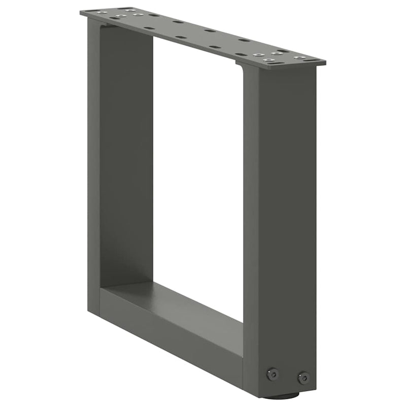 Picioare pentru măsuță de cafea în formă de U, 2 buc., antracit, 40x(30-31) cm, oțel