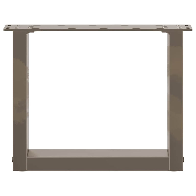 Picioare pentru masă de cafea în formă de U, 2 buc., oțel natural, 40x(30-31) cm