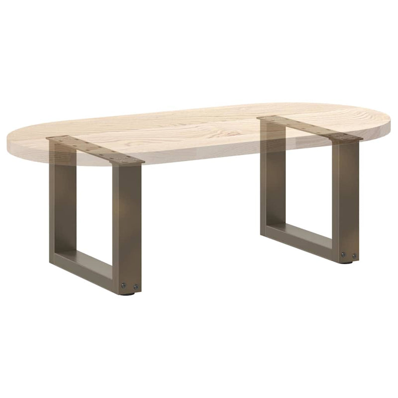 Picioare pentru masă de cafea în formă de U, 2 buc., oțel natural, 40x(30-31) cm