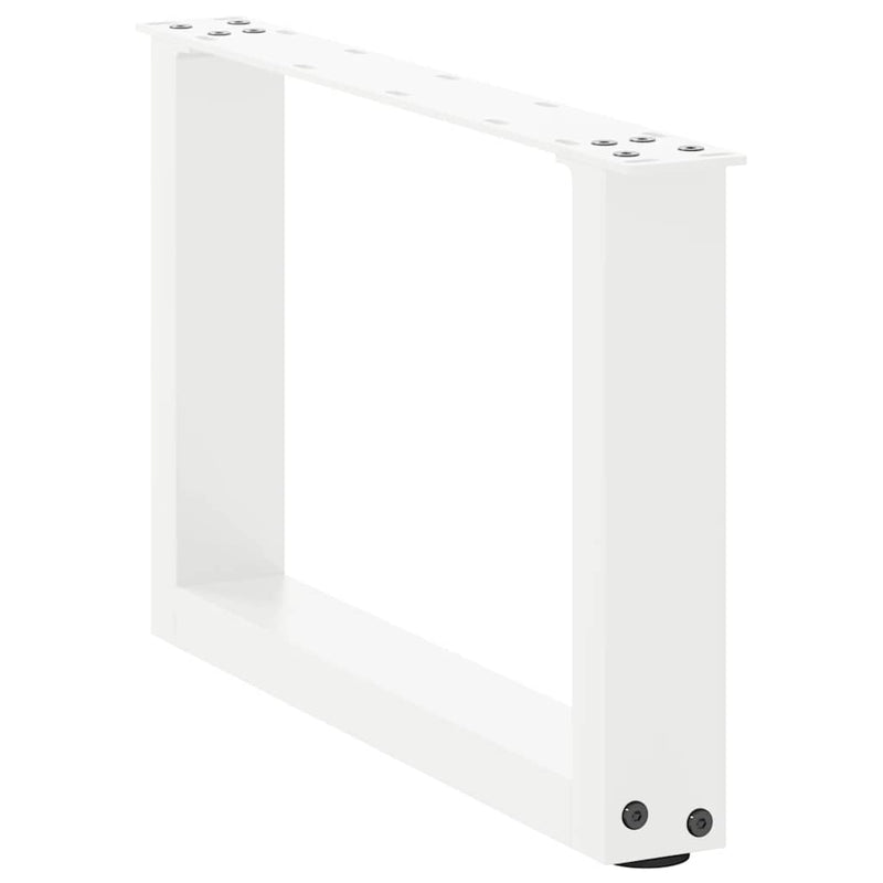 Picioare pentru măsuță de cafea în formă de U, 2 buc., alb, 50x(30-31) cm, oțel