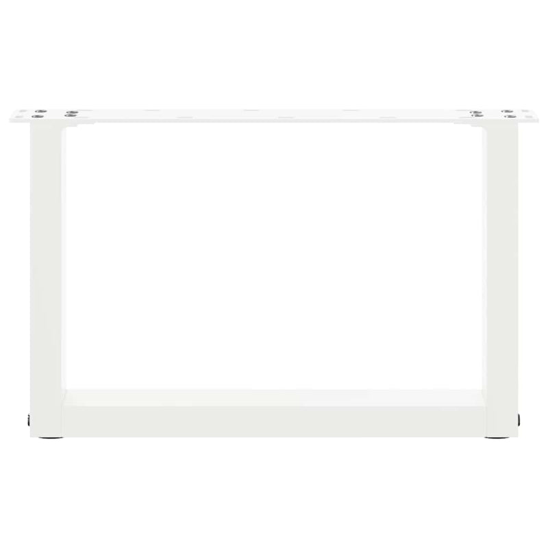 Picioare pentru măsuță de cafea în formă de U, 2 buc., alb, 50x(30-31) cm, oțel