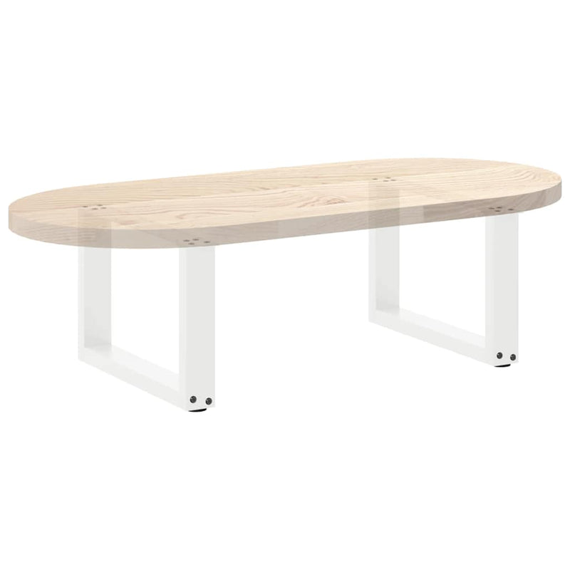 Picioare pentru măsuță de cafea în formă de U, 2 buc., alb, 50x(30-31) cm, oțel