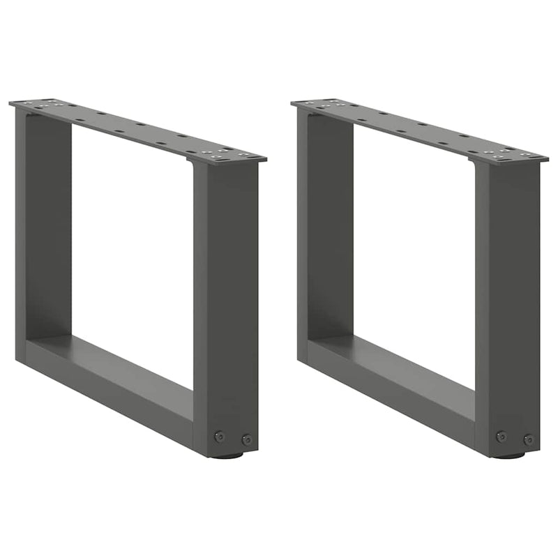 Picioare pentru măsuță de cafea în formă de U, 2 buc., antracit, 50x(30-31) cm, oțel
