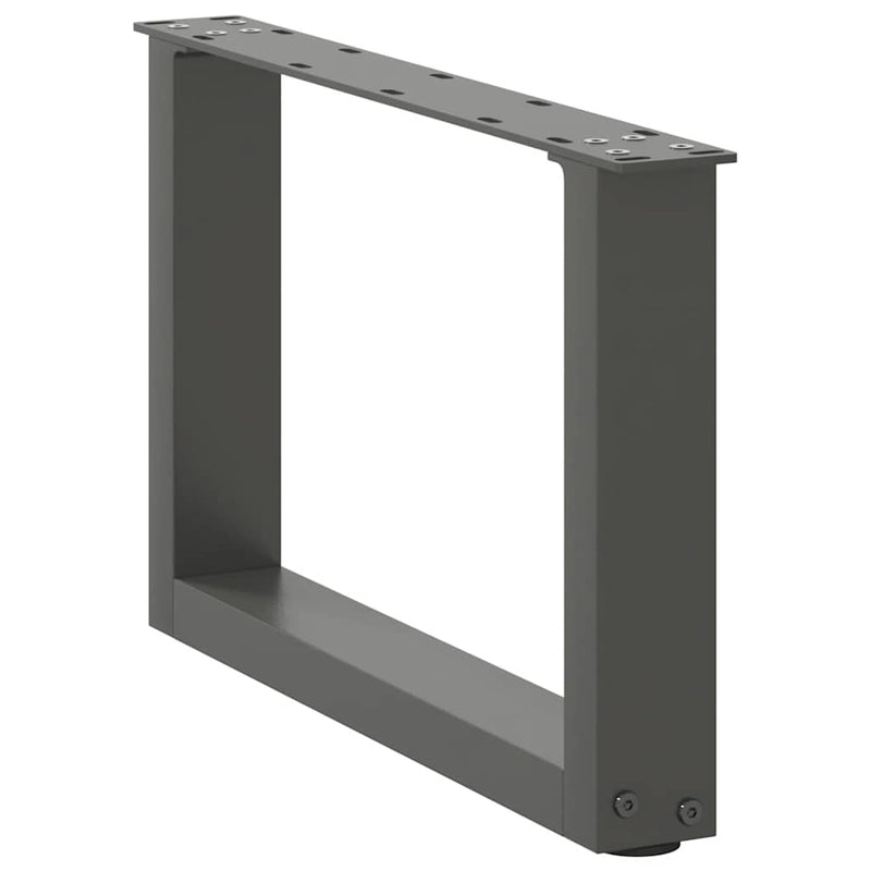 Picioare pentru măsuță de cafea în formă de U, 2 buc., antracit, 50x(30-31) cm, oțel