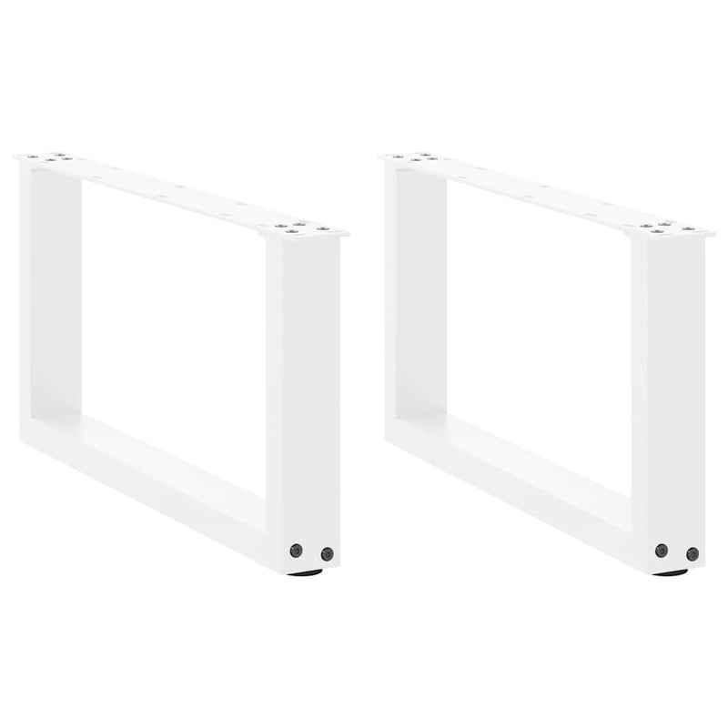 Picioare pentru măsuță de cafea în formă de U, 2 buc., alb, 60x(30-31) cm, oțel