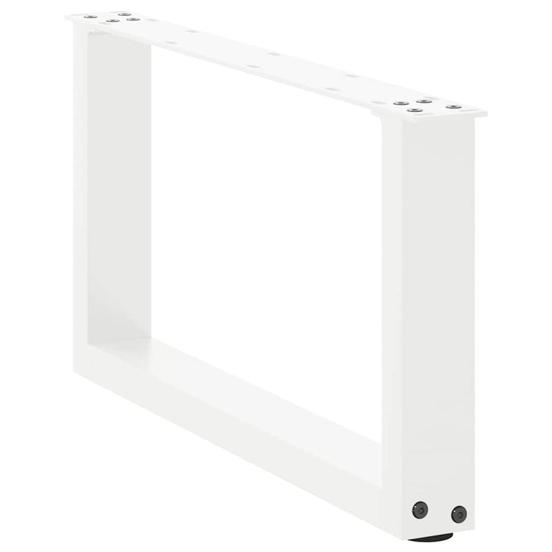 Picioare pentru măsuță de cafea în formă de U, 2 buc., alb, 60x(30-31) cm, oțel