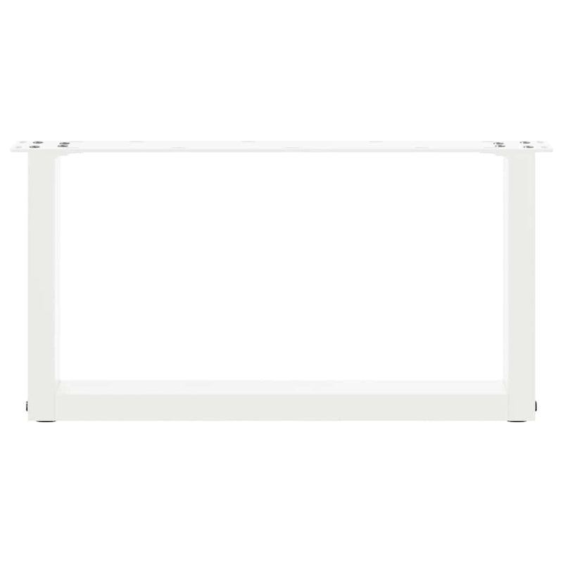 Picioare pentru măsuță de cafea în formă de U, 2 buc., alb, 60x(30-31) cm, oțel