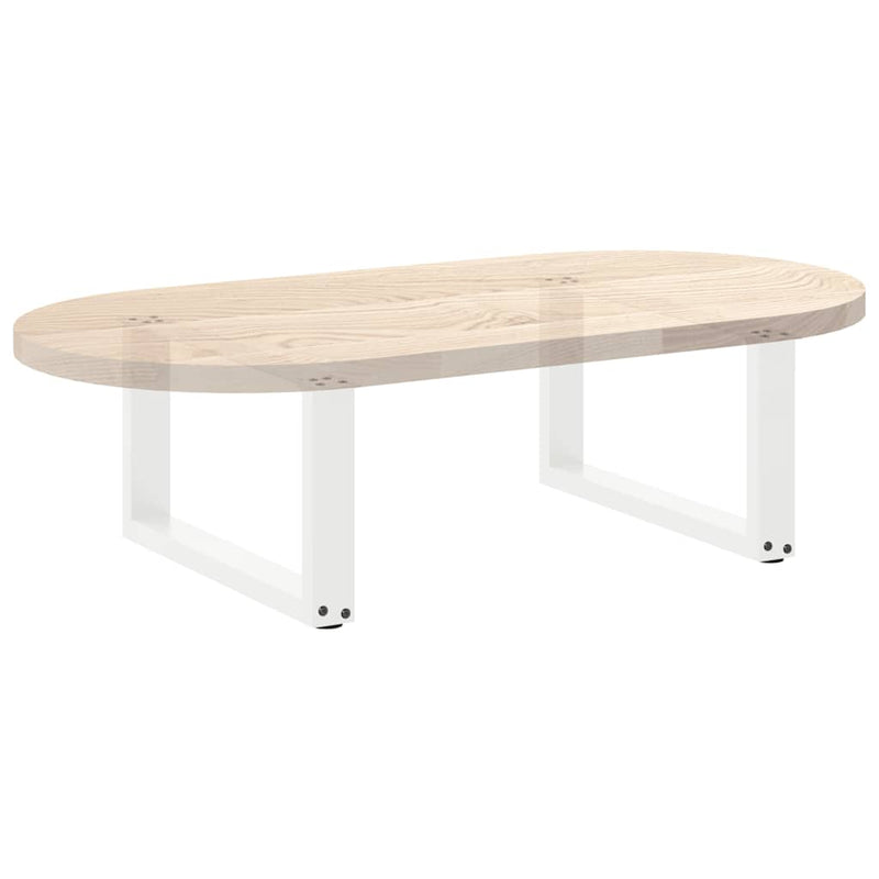 Picioare pentru măsuță de cafea în formă de U, 2 buc., alb, 60x(30-31) cm, oțel