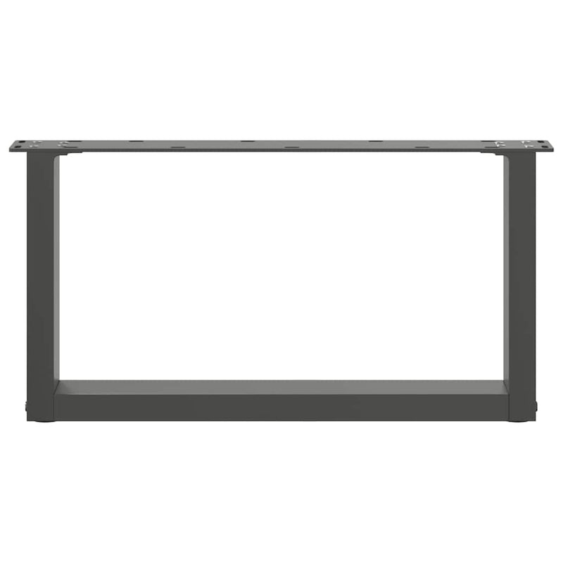 Picioare pentru măsuță de cafea în formă de U, 2 buc., antracit, 60x(30-31) cm, oțel