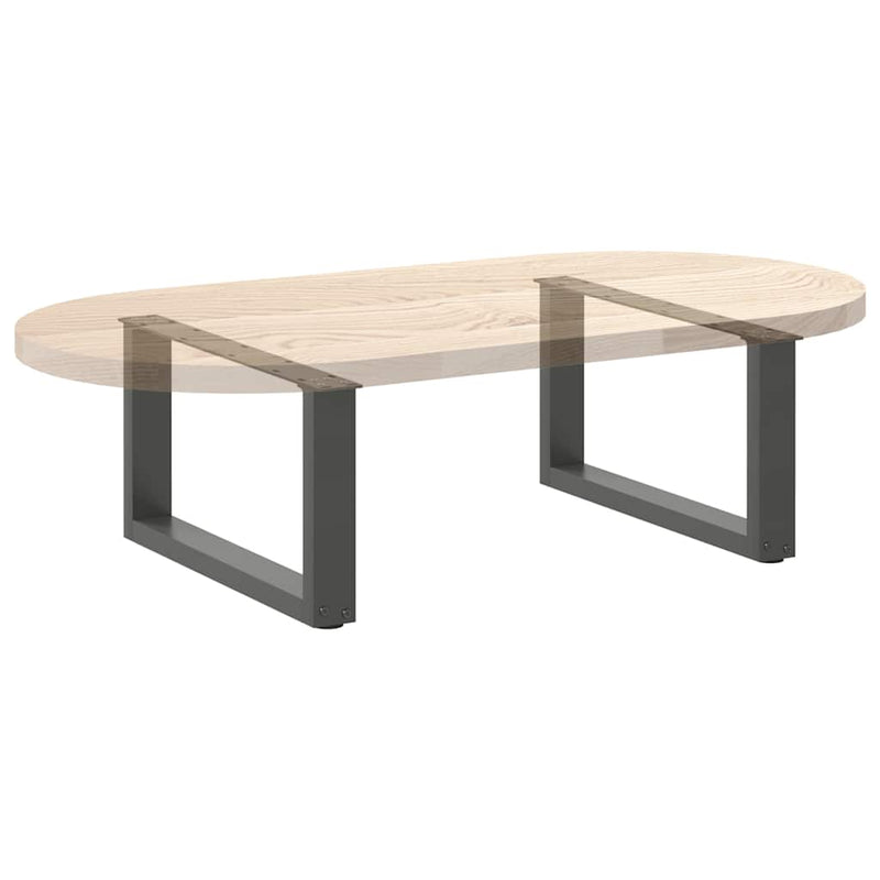 Picioare pentru măsuță de cafea în formă de U, 2 buc., antracit, 60x(30-31) cm, oțel