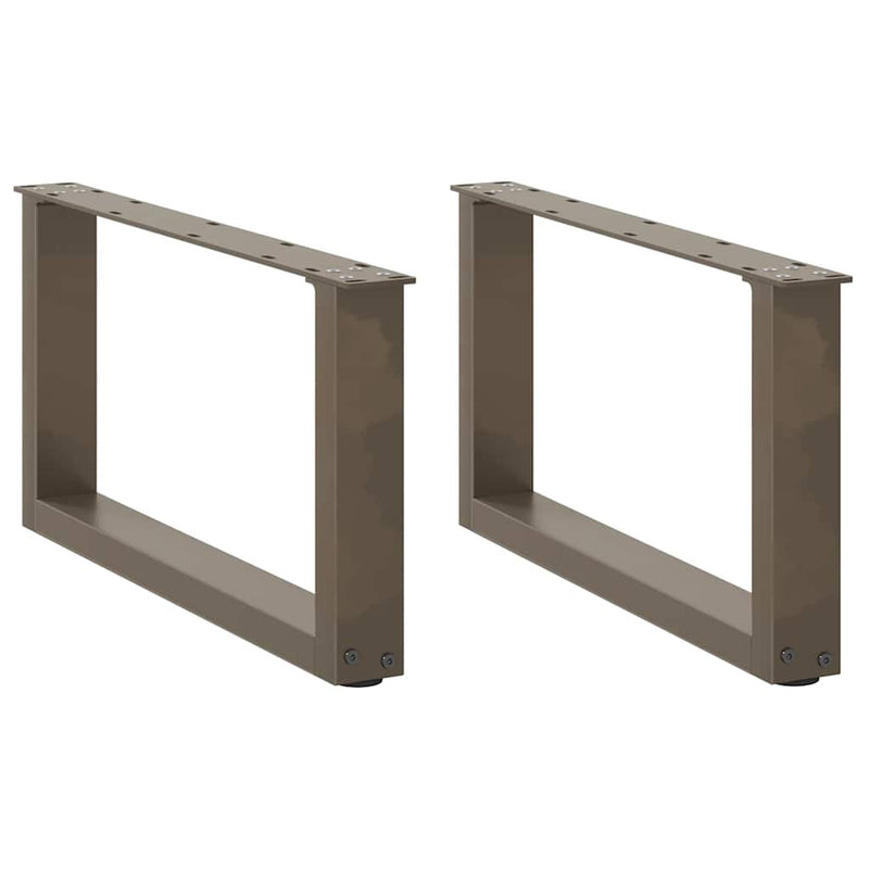 Picioare pentru măsuță de cafea în formă de U, 2 buc., oțel natural, 60 x (30-31) cm