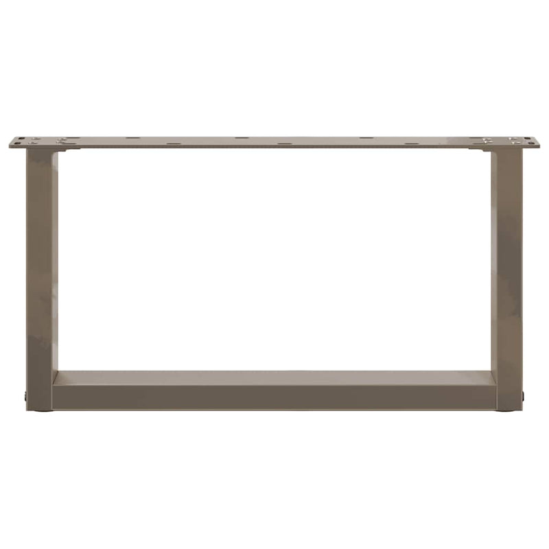 Picioare pentru măsuță de cafea în formă de U, 2 buc., oțel natural, 60 x (30-31) cm