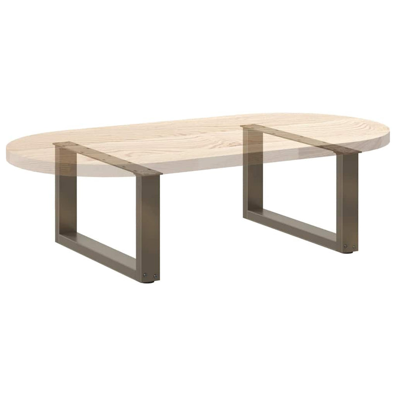 Picioare pentru măsuță de cafea în formă de U, 2 buc., oțel natural, 60 x (30-31) cm