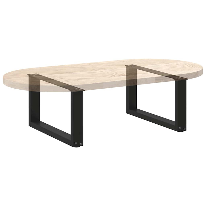Picioare pentru măsuță de cafea în formă de U, 2 buc., negru, 70x(30-31) cm, oțel