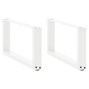 Picioare pentru măsuță de cafea în formă de U, 2 buc., alb, 70x(30-31) cm, oțel