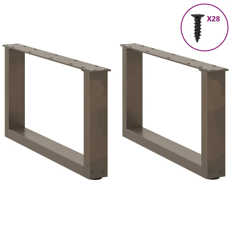 Picioare pentru măsuță de cafea în formă de U, 2 buc., oțel natural, 70x(30-31) cm