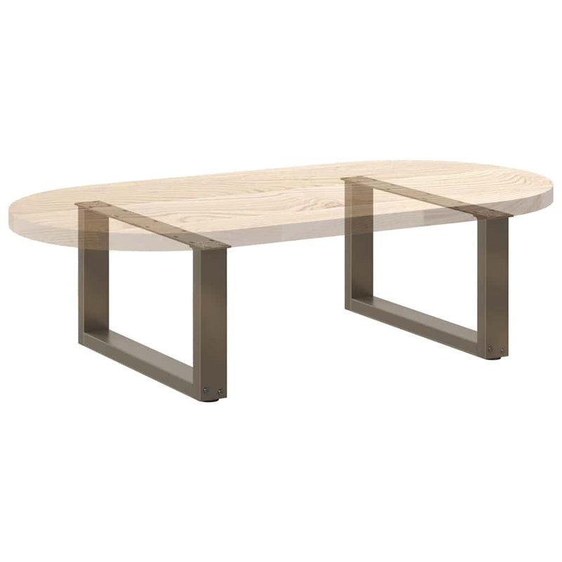 Picioare pentru măsuță de cafea în formă de U, 2 buc., oțel natural, 70x(30-31) cm