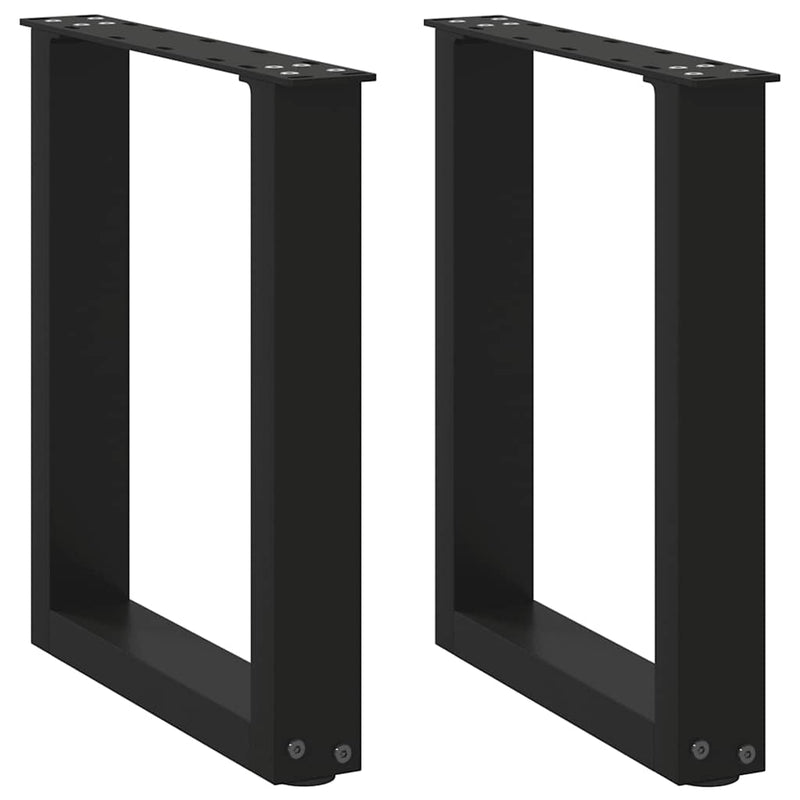 Picioare pentru măsuță de cafea în formă de U, 2 buc., negru, 28x(42-43) cm, oțel
