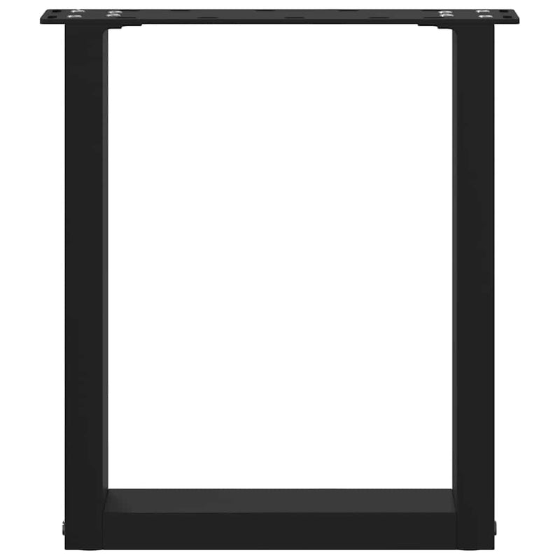 Picioare pentru măsuță de cafea în formă de U, 2 buc., negru, 28x(42-43) cm, oțel