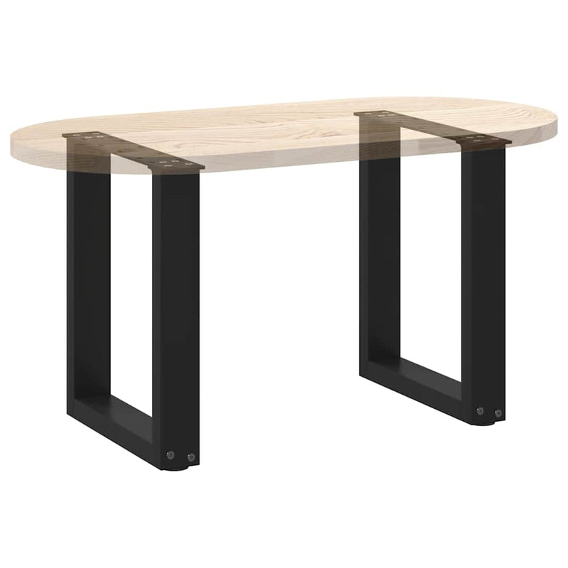 Picioare pentru măsuță de cafea în formă de U, 2 buc., negru, 28x(42-43) cm, oțel