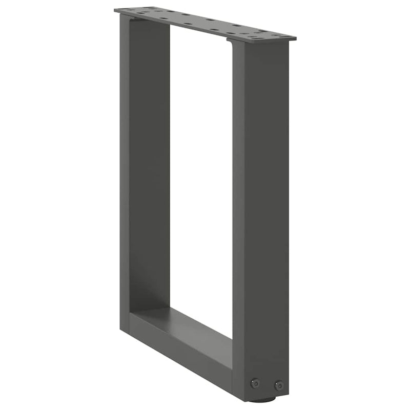 Picioare pentru măsuță de cafea în formă de U, 2 buc., antracit, 28x(42-43) cm, oțel