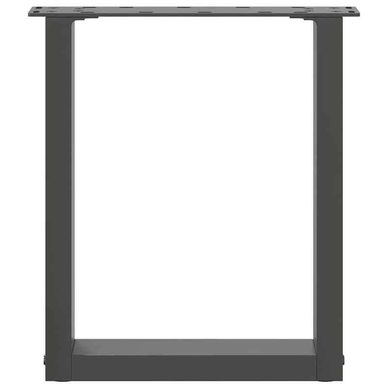 Picioare pentru măsuță de cafea în formă de U, 2 buc., antracit, 28x(42-43) cm, oțel
