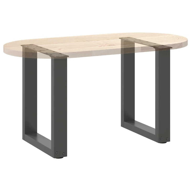 Picioare pentru măsuță de cafea în formă de U, 2 buc., antracit, 28x(42-43) cm, oțel