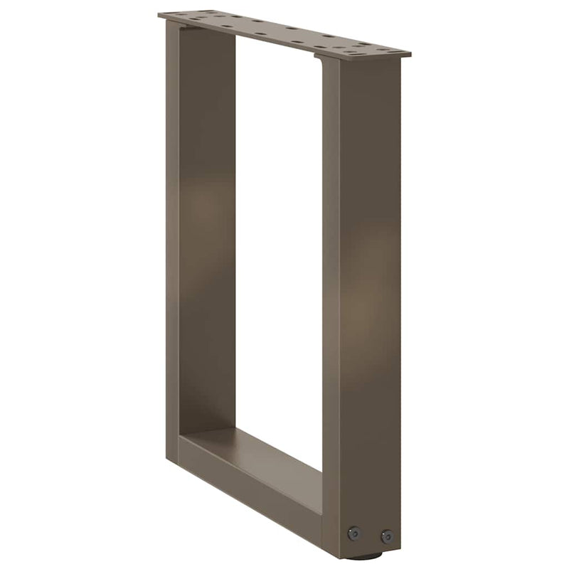 Picioare pentru măsuță de cafea în formă de U, 2 buc., oțel natural, 28x(42-43) cm