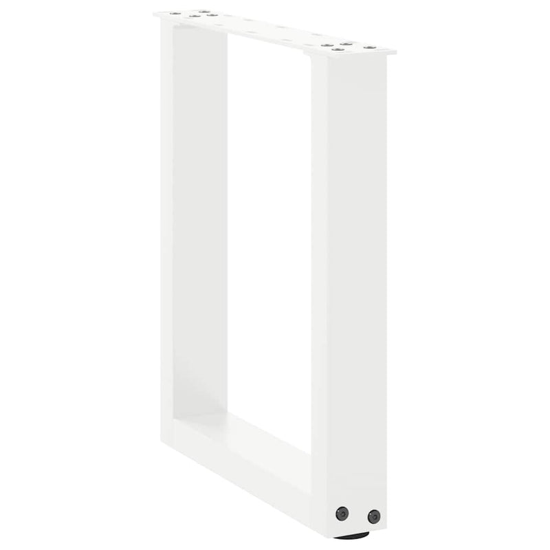 Picioare pentru măsuță de cafea în formă de U, 2 buc., alb, 38x(42-43) cm, oțel