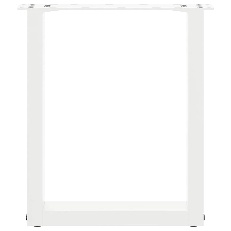Picioare pentru măsuță de cafea în formă de U, 2 buc., alb, 38x(42-43) cm, oțel