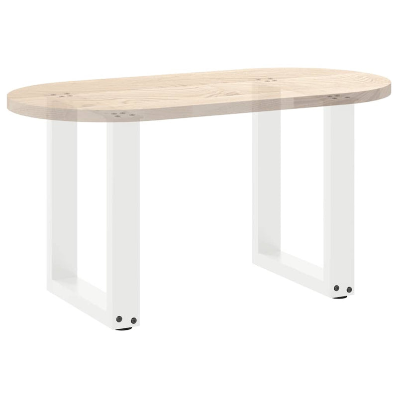 Picioare pentru măsuță de cafea în formă de U, 2 buc., alb, 38x(42-43) cm, oțel