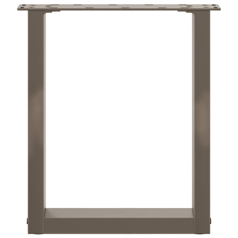 Picioare pentru măsuță de cafea în formă de U, 2 buc., oțel natural, 38x(42-43) cm