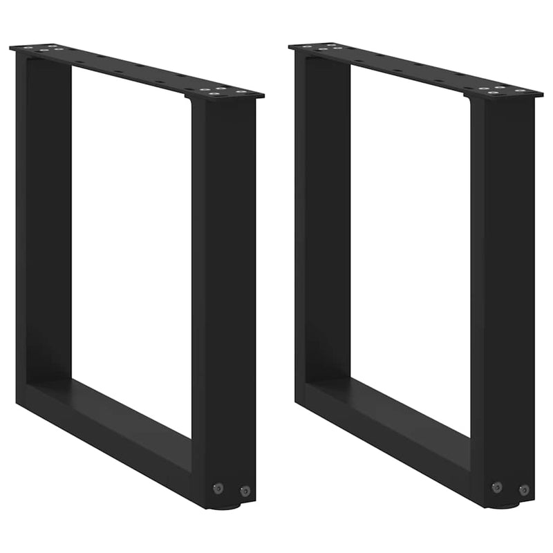 Picioare pentru măsuță de cafea în formă de U, 2 buc., negru, 50x(42-43) cm, oțel