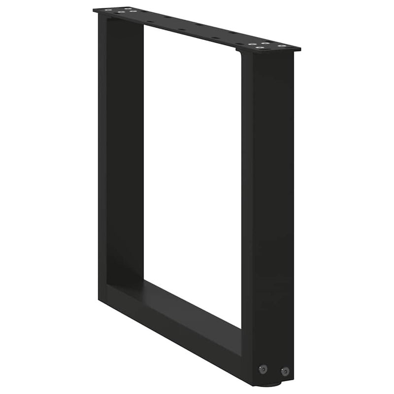 Picioare pentru măsuță de cafea în formă de U, 2 buc., negru, 50x(42-43) cm, oțel