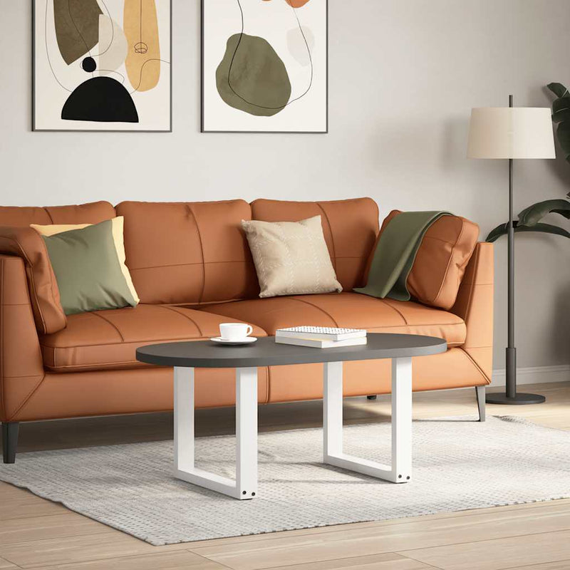 Picioare pentru măsuță de cafea în formă de U, 2 buc., alb, 50x(42-43) cm, oțel