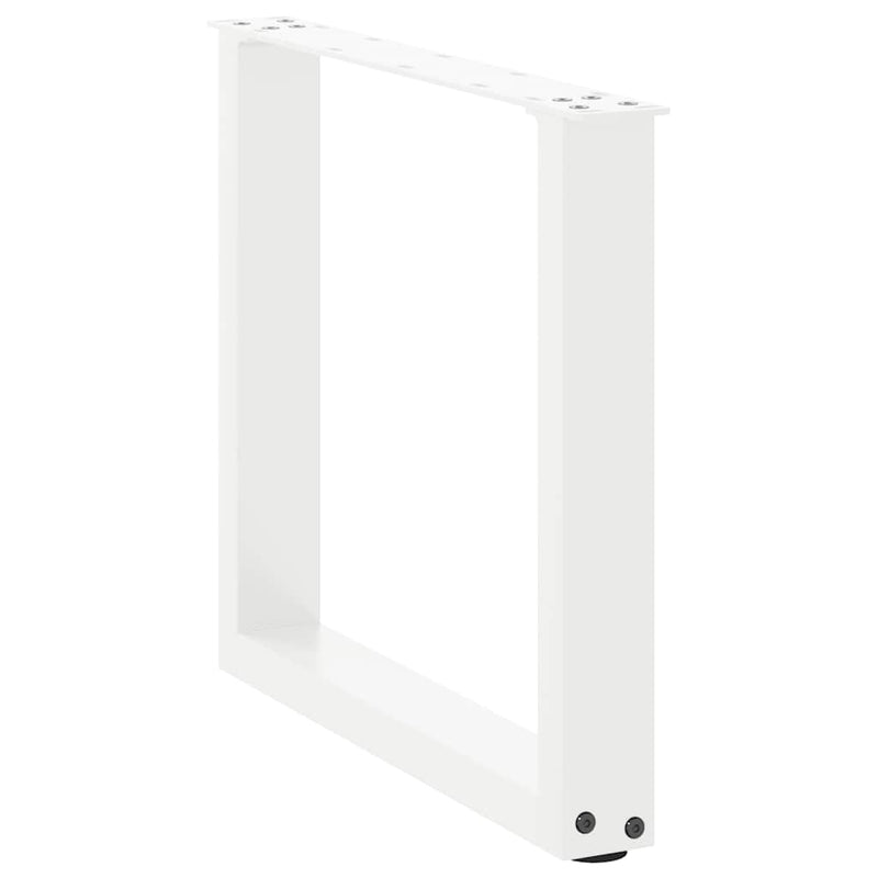 Picioare pentru măsuță de cafea în formă de U, 2 buc., alb, 50x(42-43) cm, oțel